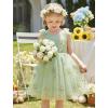 Arshiner Tutu Tulle Dress for Toddler Girls Bowknot Sleeveless Flower Birthday Princess Party Summer Dresses(Green Floral)