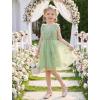 Arshiner Tutu Tulle Dress for Toddler Girls Bowknot Sleeveless Flower Birthday Princess Party Summer Dresses(Green Floral)