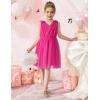 Arshiner Tutu Tulle Dress for Toddler Girls Bowknot Sleeveless Flower Birthday Princess Party Summer Dresses(Hot Pink)
