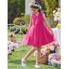 Arshiner Tutu Tulle Dress for Toddler Girls Bowknot Sleeveless Flower Birthday Princess Party Summer Dresses(Hot Pink)