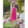 Arshiner Tutu Tulle Dress for Toddler Girls Bowknot Sleeveless Flower Birthday Princess Party Summer Dresses(Hot Pink)