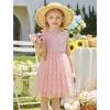 Arshiner Tutu Tulle Dress for Toddler Girls Bowknot Sleeveless Flower Birthday Princess Party Summer Dresses(Pink Daisy)