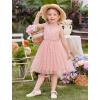 Arshiner Tutu Tulle Dress for Toddler Girls Bowknot Sleeveless Flower Birthday Princess Party Summer Dresses(Pink Daisy)