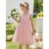Arshiner Tutu Tulle Dress for Toddler Girls Bowknot Sleeveless Flower Birthday Princess Party Summer Dresses(Pink Daisy)