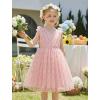 Arshiner Tutu Tulle Dress for Toddler Girls Bowknot Sleeveless Flower Birthday Princess Party Summer Dresses(Pink Daisy)