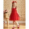 Arshiner Tutu Tulle Dress for Toddler Girls Bowknot Sleeveless Flower Birthday Princess Party Summer Dresses(Red)