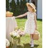 Arshiner Tutu Tulle Dress for Toddler Girls Bowknot Sleeveless Flower Birthday Princess Party Summer Dresses(White Floral)