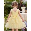 Arshiner Tutu Tulle Dress for Toddler Girls Bowknot Sleeveless Flower Birthday Princess Party Summer Dresses(Yellow Plaid Daisy)