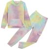 Arshiner 2 Pieces Tracksuits Outfits Girls Tie Dye Sweatsuits Long Sleeve Sport Sweatshirts and Sweatpants with Pockets