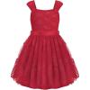 Arshiner Flower Girl Dress A-Line Formal Lace Party Dresses for Wedding Communion Princess Holiday Sundress with Belt(Red)