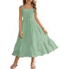 Arshiner Girls Cami Summer Dress Casual Sleeveless Sundress with Pockets for 5-14 Y(Light Green)