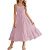 Arshiner Girls Cami Summer Dress Casual Sleeveless Sundress with Pockets for 5-14 Y(Pink)