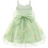 Arshiner Toddler Girls Tulle Dress Bowknot Tutu Birthday Princess Embroidery Dresses Formal Photoshoot Summer Outfit 2-8T(Green Floral)