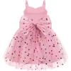 Arshiner Toddler Girls Tulle Dress Bowknot Tutu Birthday Princess Embroidery Dresses Formal Photoshoot Summer Outfit 2-8T(Pink Confetti)
