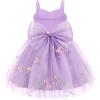Arshiner Toddler Girls Tulle Dress Bowknot Tutu Birthday Princess Embroidery Dresses Formal Photoshoot Summer Outfit 2-8T(Purple Floral)