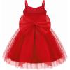 Arshiner Toddler Girls Tulle Dress Bowknot Tutu Birthday Princess Embroidery Dresses Formal Photoshoot Summer Outfit 2-8T(Red)