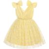 Arshiner Tutu Tulle Dress for Toddler Girls Bowknot Sleeveless Flower Birthday Princess Party Summer Dresses(Yellow Plaid Daisy)