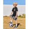 Arshiner Boys 2-Piece Camo Stitching Outfit Short Sleeve Cotton T-Shirt & Shorts Set Kids Summer Clothes 6-14 Years(Black & Gray)