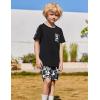 Arshiner Boys 2-Piece Camo Stitching Outfit Short Sleeve Cotton T-Shirt & Shorts Set Kids Summer Clothes 6-14 Years(Black & Gray)