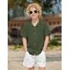 Arshiner Boys Short Sleeve Button Down Shirt Texture Summer Beach Vacation Shirt 4-12 Years(Army Green)