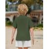 Arshiner Boys Short Sleeve Button Down Shirt Texture Summer Beach Vacation Shirt 4-12 Years(Army Green)