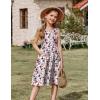 Arshiner Girl’s Spaghetti Strap Button Down Midi Sleeveless Summer Casual Sundress A-line Dress with Pockets(Flag)