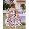 Arshiner Girl’s Spaghetti Strap Button Down Midi Sleeveless Summer Casual Sundress A-line Dress with Pockets(Flag)