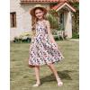 Arshiner Girl’s Spaghetti Strap Button Down Midi Sleeveless Summer Casual Sundress A-line Dress with Pockets(Flag)