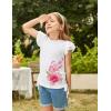 Arshiner Girls T Shirts Ruffle Short Sleeve Ruched Knot Side Tunic Blouse Summer Tee Tops(Flowers Print)