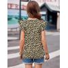 Arshiner Girls T Shirts Ruffle Short Sleeve Ruched Knot Side Tunic Blouse Summer Tee Tops(Leopard Print)