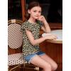 Arshiner Girls T Shirts Ruffle Short Sleeve Ruched Knot Side Tunic Blouse Summer Tee Tops(Leopard Print)