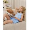 Arshiner Girls Pajamas Summer Ruffle Sleepwear Cute Tank Top and Shorts Set Pjs Outfit(Blue Bow)