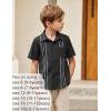 Arshiner Boys Guayabera Shirt Short Sleeve Cotton Linen Button Down Shirt Summer Beach Tops with One Pocket(Black)