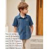 Arshiner Boys Guayabera Shirt Short Sleeve Cotton Linen Button Down Shirt Summer Beach Tops with One Pocket(Navy Blue -B)