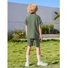 Arshiner Boys’ Woven Shorts Set Academic Style Button Down Shirt and Denim Shorts Outfits Casual yet Dressy Clothes(Army Green)