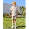 Arshiner Boys’ Woven Shorts Set Academic Style Button Down Shirt and Denim Shorts Outfits Casual yet Dressy Clothes(Beige)