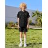Arshiner Boys’ Woven Shorts Set Academic Style Button Down Shirt and Denim Shorts Outfits Casual yet Dressy Clothes(Black)