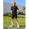 Arshiner Boys’ Woven Shorts Set Academic Style Button Down Shirt and Denim Shorts Outfits Casual yet Dressy Clothes(Black)