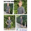 Arshiner Boys’ Woven Shorts Set Academic Style Button Down Shirt and Denim Shorts Outfits Casual yet Dressy Clothes(Dark Grey)