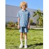 Arshiner Boys’ Woven Shorts Set Academic Style Button Down Shirt and Denim Shorts Outfits Casual yet Dressy Clothes(Light Blue)