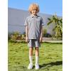 Arshiner Boys’ Woven Shorts Set Academic Style Button Down Shirt and Denim Shorts Outfits Casual yet Dressy Clothes(Light Grey)