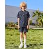 Arshiner Boys’ Woven Shorts Set Academic Style Button Down Shirt and Denim Shorts Outfits Casual yet Dressy Clothes(Navy Blue)