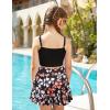 Arshiner Girls 3 Piece Swimsuit for Teen Girl Tankini Swimsuits Bathing Suit Beach Bikini Swimwear with Skirt(Black – Hibiscus)