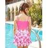 Arshiner Girls 3 Piece Swimsuit for Teen Girl Tankini Swimsuits Bathing Suit Beach Bikini Swimwear with Skirt(Deep Pink – Tree)