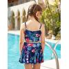 Arshiner Girls 3 Piece Swimsuit for Teen Girl Tankini Swimsuits Bathing Suit Beach Bikini Swimwear with Skirt(Navy Blue)