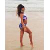 Arshiner Girls 3 Piece Swimsuit for Teen Girl Tankini Swimsuits Bathing Suit Beach Bikini Swimwear with Skirt(Navy Blue-floral 2)