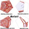 Arshiner Girls 3 Piece Swimsuit for Teen Girl Tankini Swimsuits Bathing Suit Beach Bikini Swimwear with Skirt(Red-bohemian)