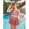 Arshiner Girls 3 Piece Swimsuit for Teen Girl Tankini Swimsuits Bathing Suit Beach Bikini Swimwear with Skirt(Red-bohemian)