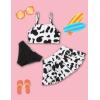 Arshiner Girls 3 Piece Swimsuit for Teen Girl Tankini Swimsuits Bathing Suit Beach Bikini Swimwear with Skirt(White-black)