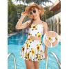 Arshiner Girls 3 Piece Swimsuit for Teen Girl Tankini Swimsuits Bathing Suit Beach Bikini Swimwear with Skirt(White-sunflower)